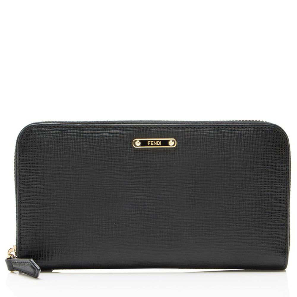 Fendi Vitello Elite Zip Around Wallet